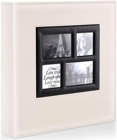Album voor 600 foto's 10x15cm, beige, met lerenlook kaft
