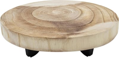 Houten Plantenstandaard Tafel met Boomstam Schijf voor Binnen en Buiten
