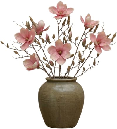 Mica Decorations Kunstbloemen - 5x - magnolia tree - roze - 80 cm - siertakken - boeket - stelen