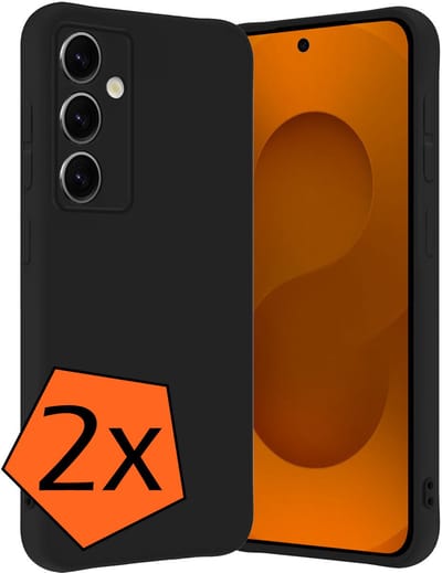 Hoes - 2 Stuks - Geschikt voor Samsung Galaxy S25 FE - Sterk & Shockproof - Case Siliconen - Back Cover - Telefoon Hoes - Zwart