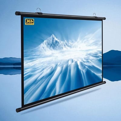 Projectiescherm Handmatig - Rol Gordijn Scherm - Thuisbioscoop Creëren - 4K Full HD Ondersteuning - 72 Inch 16:9 - Zwart