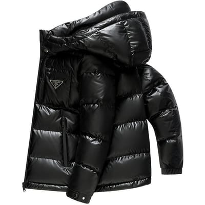 Winter Nieuwe Waterdichte Donsjas met Capuchon voor Jonge Mannen Verdikt Kort XXXXL black