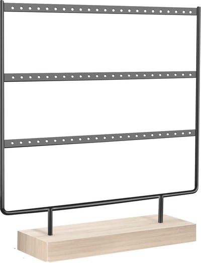 Oorbellenrekje - Zwart - Ruimte voor 69 oorbellen - Oorbellenhouder - Oorbellen Display - Oorbellenrekje sieradenrek