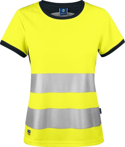 ProJob 6012 SIGNALISATIE T-SHIRT EN ISO 20471 KLASSE 2 DAMES 646012 - Geel/Zwart - XS