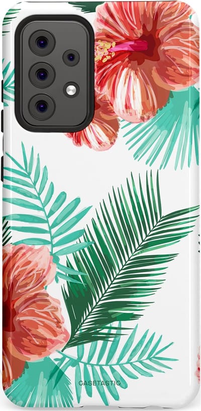 Casetastic Hoesje Geschikt voor Samsung A52 (4G/5G/s) - Stijlvolle Beschermende Duo-layer Case - Exotisch Roze Flora