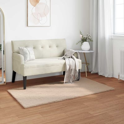 vidaXL - Antislip - vloerkleed - van - imitatie - konijnenbont - OLITE - Taupe