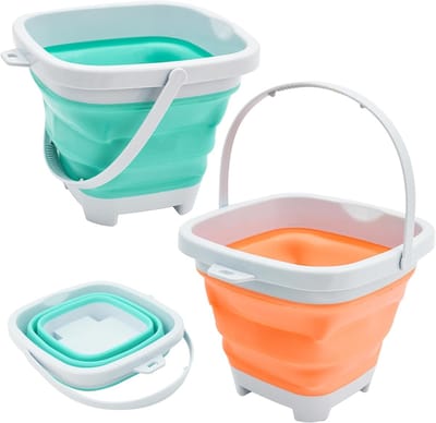 Thijox - Opvouwbare Strandemmer, Inklapbare Zandkasteelemmer met Handvat, Klein Speelgoed voor Strand, Camping, Tuin en Sneeuw, Ideaal voor Kinderen e