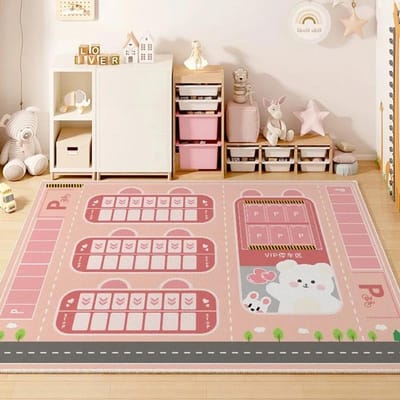 Tapis d'aire de jeu pour chambre d'enfant Salon Chambre Tapis de jeu pour enfants Piste de voitures Puzzle numérique Tapis de jeu pour bébé 40x60cm(15x23 in)