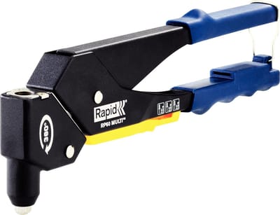 Rapid Blindklinknageltang RP60 - 360° Draaibare Kop - Multi Mondstuk - Softgrip - Blauw/Geel