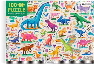 MUDPUPPY Puzzel - Machtige Dinos - 58X40Cm - 100 Stukjes - 5 Jaar