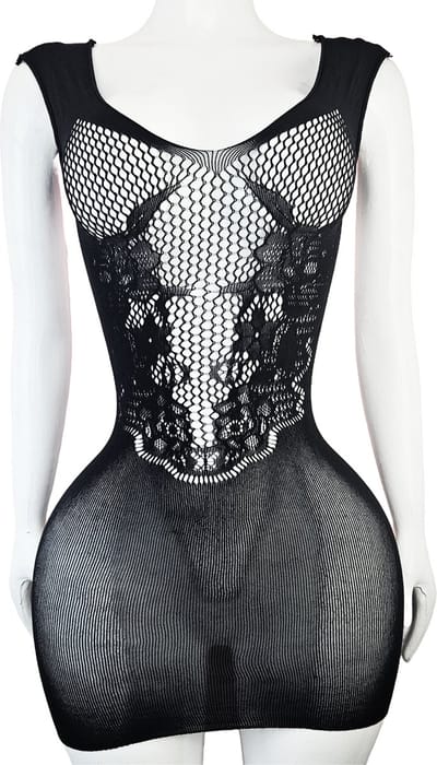 BamBella® - Jurk - Onesize - Erotische sexy nacht jurkje doorzichtig kant - Super Stretch