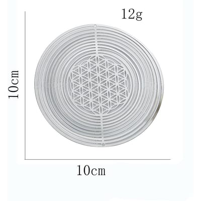 3,9 inch Windmolen 3D Mandala Bloem des Levens Windgong Onderdelen Spiegel Reflectie Vanger Yoga Meditatie Hangend Tuindecor gray