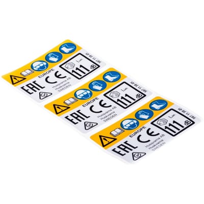 Decal warning ce