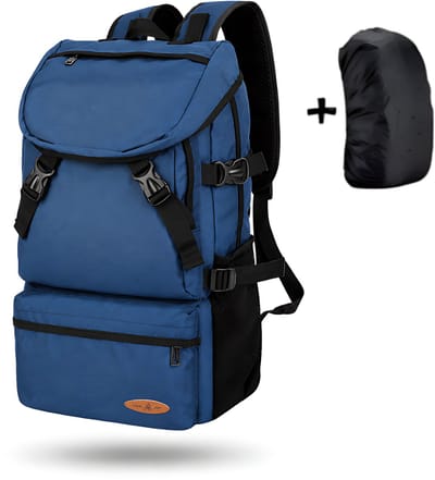 CarryQuest® Titan 50L Backpack - Waterdichte Tactical Rugzak met Regenhoes & MOLLE-Systeem - Blauw