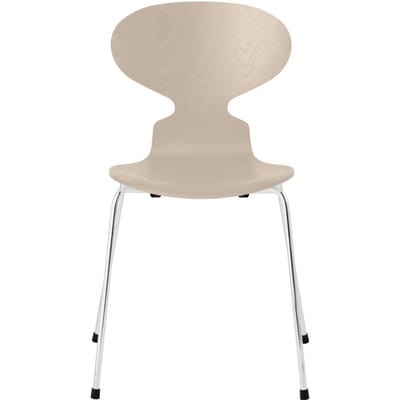 Fritz Hansen Ant Stoel - light beige - verchroomd