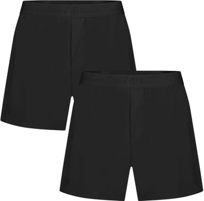 Bamboo Basics Heren Bamboe Loose Fit Boxershorts Kay (2-pack) - Zwart - Ondergoed Heren - Boxershort Heren Lange pijp - Maat M