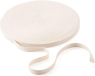 50 meter 10 mm katoenen keperstof tape zachte biaisband lint 3/8 '' visgraat singelband rol voor doe-het-zelf ambachtelijke maken, natuurlijke kleur