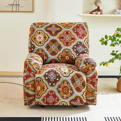 Fauteuilhoezen Stretch Bankhoes Stoelhoezen Meubelbeschermer Fauteuilhoes voor Schommelstoel 1 Seater brown