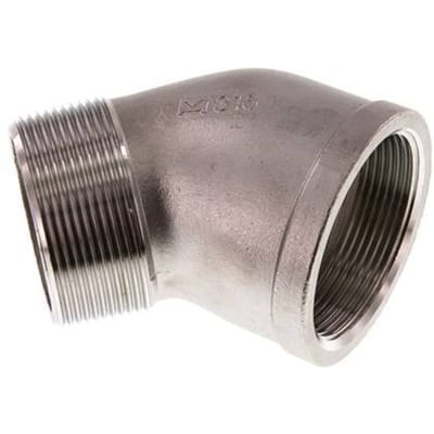 Rp 2'' x R 2'' F/M RVS L-Fitting 45graden 16 Bar - FL2E-FM-SH-200R-45