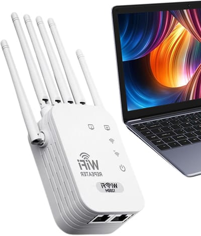 Wifi Versterker - Signaalbooster Extender - Netwerkverbetering - Snelle Installatie - 1115 vierkante meter - Wit