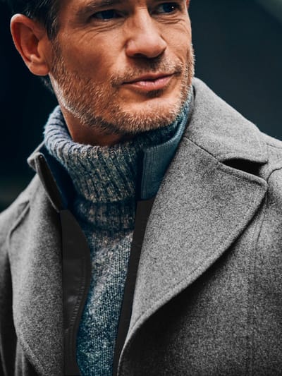 Steppin' Out Caban Coat Wol Grijs - Maat 46 - Heren - Mantels