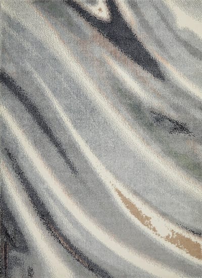 Concept Looms Amara Ivory Grey Blue AMA106 Vloerkleed - 120 x 170 cm - Grijs - Rechthoekig - Polyester - Woonkamer - Abstract - Design, Eclectisch, Modern