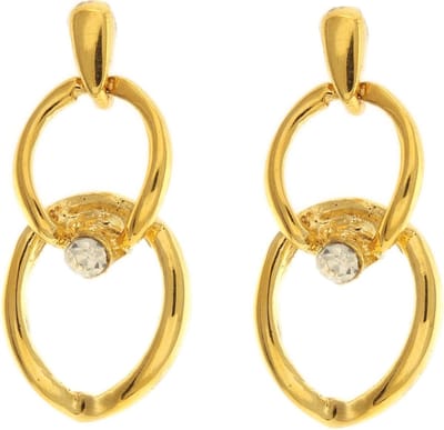 Behave - Dames oorbellen - Goudkleur dubbele ringen - Elegant 4 cm
