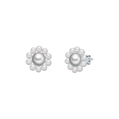 Valero Pearls dames oorbellen 925 zilveren zoet water parel One Size Wit Zilver 32018619