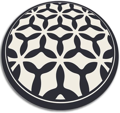 Tulup Vinyl Tapijt - Geometrische vormen Tapijt Vinyl - 50 cm - Grijs Vinyl Vloerkleed - Ronde Binnen Tapijt - Kantoortapijt - Haltapijt