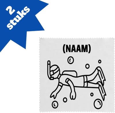 Akyol - duiken met eigen naam brillendoekjes - Zwemmen - duiker - sport - 17,8 bij 17,8 cm - 2 stuks