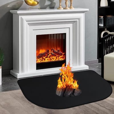 Vuurvaste Haardmat - Vonkbescherming Onderlegger - Veilige Warmte Genieten - Robuust Vuurvast Materiaal - 100 x 60 cm - Zwart