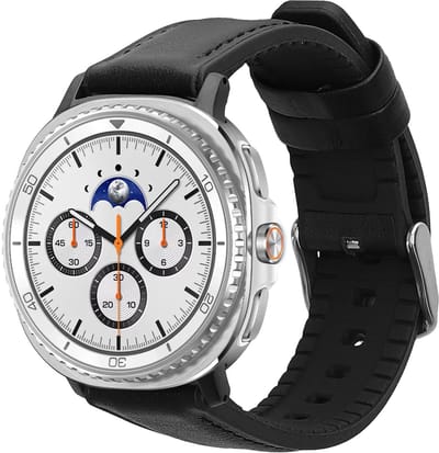 kwmobile horlogeband geschikt voor Samsung Galaxy Watch 8 Galaxy / Galaxy Watch 8 Classic 46mm -Armband voor fitnesstracker van leer in zwart