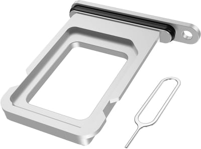 MMOBIEL Simkaart Houder Geschikt voor iPhone 17 Pro / 17 Pro Max – Sim Tray - Simkaarthouder Vervanging – Sim Card Tray - Incl. Sim Pin en Waterdichte Rubberen Ring - Zilver