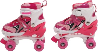 Kinders rolschaatsen - Vierwiel schaatsen - Binnen buiten - Stabiel ontwerp - Comfortabel duurzaam - Roze