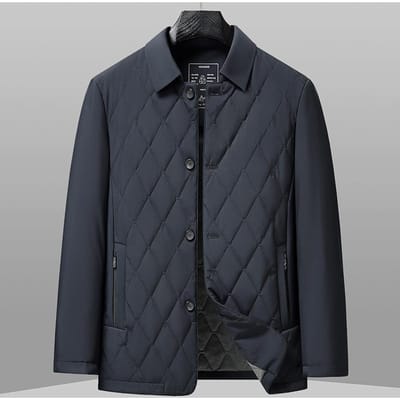 Manteau en coton pour homme mi-long chaud décontracté manteau en coton veste rembourrée en coton pour homme d'âge moyen veste de papa pour homme 4XL black