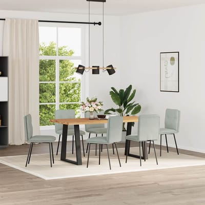 vidaXL - Eetkamerstoelen - 6 - st - fluweel - lichtgrijs