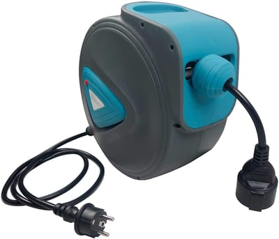 Automatische Kabelhaspel 20 m met Wandhouder, Verlengkabel H05VV-F 3G1.5 mm², Oververhittingsbeveiliging