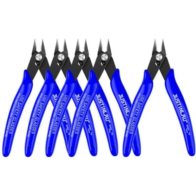 5 stuks 170 draadknipper DIY trimmer diagonaal zijkniptang kabelknipper rood blauw tang hand mini kniptang vlakke kniptang trimmer blue