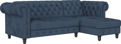 Felix-Slaapbank - Chaise Longue - Blauw Fluweel