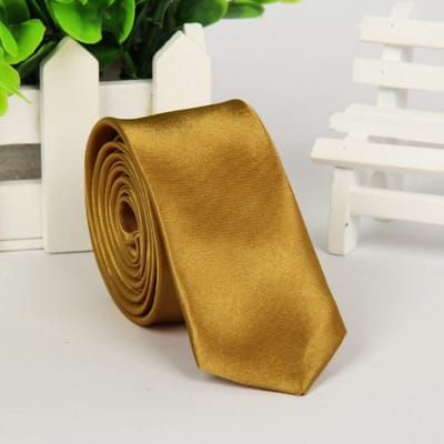 WiseGoods Luxe Heren Stropdas Satijn - Design Kleding - Accessoires - Cadeau - Feest Kledij Mannen - Voor Blouse / Smoking - Goud