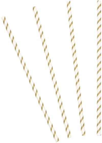 TALKING TABLES - 20 gouden gestreepte papieren rietjes