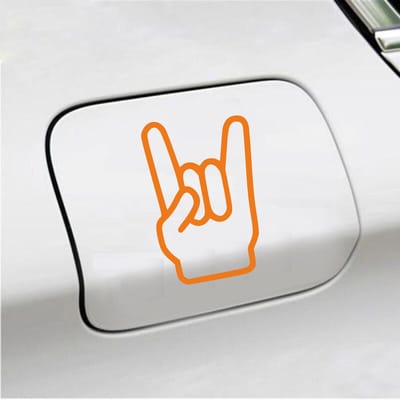 Bumpersticker - Rock N Roll - 13,5 X 8,9 - Oranje