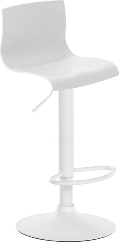 CLP Hover Barkruk - Met rugleuning - Voetsteun - Kunststof - wit/wit