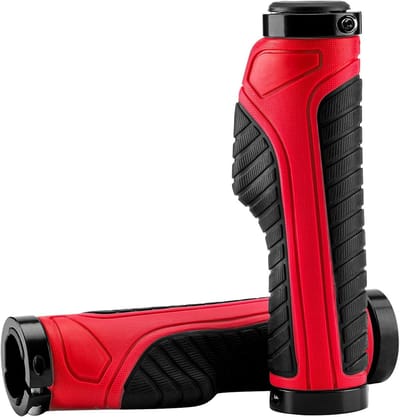 Fietsgrepen Ergonomisch - Stuurgrepen Rubber - Comfortabel Fietsen - Lock-on Ontwerp - 22mm Stuur - Rood