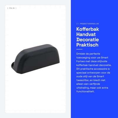 Dailygoods- Kofferbak Handvat - Handgreep - Zwart - ABS - Zelfklevend - Compatibel met Smart Fortwo 2009-2014