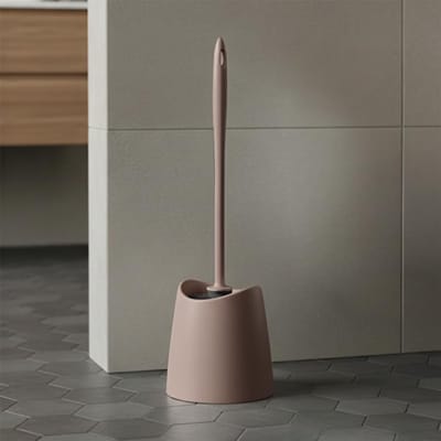 Famanu – Wc-borstel van stevig kunststof, modern design, taupe