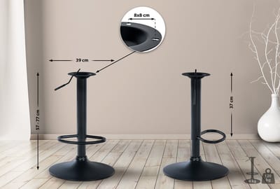 CLP XL frame voor barkrukken - Versterkte barkrukkolom - 8 X 8 of 10 X 10 CM gatenafstand - DIY barkruk tot 150 kg - zwart