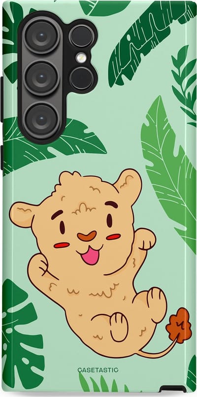 Casetastic Hoesje Geschikt voor Samsung S23 Ultra - Stijlvolle Beschermende Duo-layer Case - Leeuwenhartje