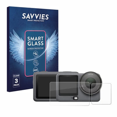 3 Stuks Savvies Screenprotector - geschikt voor DJI Osmo Action 6 - beschermfolie glas transparant