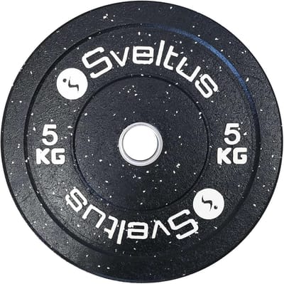 Halterschijf Rubber - Gewichtsschijf Fitness - Krachttraining Gewichtheffen - Natuurlijk Rubber Materiaal - 5 kg - Zwart